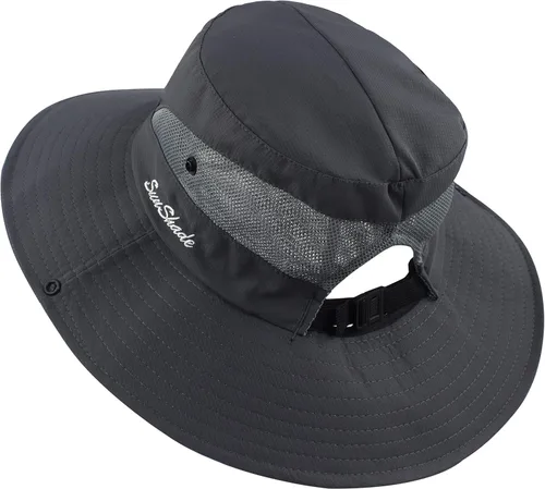 Vista 3 de Muryobao - Gorro de pesca para mujer, protección UV, plegable, con borde ancho