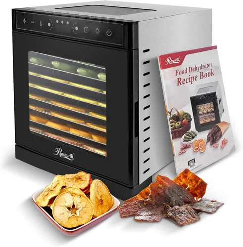 Vista 8 de Rosewill Deshidratador de alimentos compacto, 5 bandejas apilables con temporizador ajustable de 48 horas y control de temperatura, secador