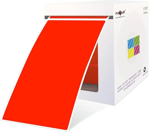 Vista 40 de PARLAIM 5 x 3 pulgadas Rectángulo de colores pegatinas de inventario, 1000 unidades de 4 rollos de etiquetas adhesivas cuadradas para cajas móviles