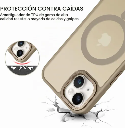 Vista 3 de BENTOBEN Funda magnética para iPhone 14 Plus, compatible con MagSafe, translúcida mate, esmerilada, delgada, ligera, a prueba de golpes, para Marrón