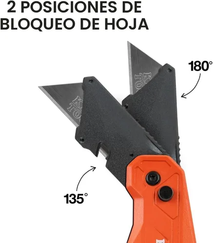 Vista 3 de Klein Tools 44306 FLICKBLADE - Cuchillo utilitario plegable 2 en 1 y raspador con almacenamiento de cuchillas integrado, posiciones de bloqueo