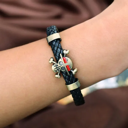 Vista 3 de YouU 23 piezas de una pieza Cosplay Luffy collar colgante llavero anime pegatinas PU brazalete esqueleto colgante pulsera pulsera pulsera