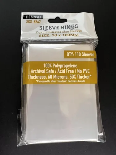Vista 22 de Sleeve Kings Fundas para tarjetas estándar, 110 unidades, transparentes de 60 micrones de grosor, tamaño mini (1.575 x 3.504 in), compatibles