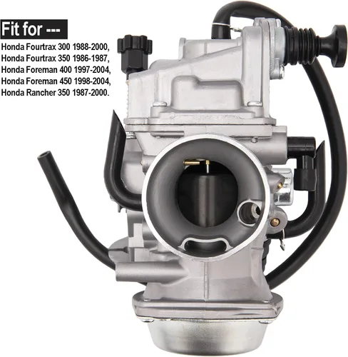 Vista 2 de Carburador compatible con Honda Fourtrax 300 350 Foreman 400 450 Rancher 350, repuesto para carburador Honda Fourtrax 300 Foreman 450 Rancher 350