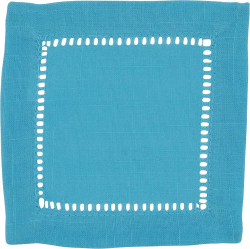 Vista 47 de SARO LIFESTYLE Servilleta de cóctel con borde cosido (juego de 12), negro, 6"x6