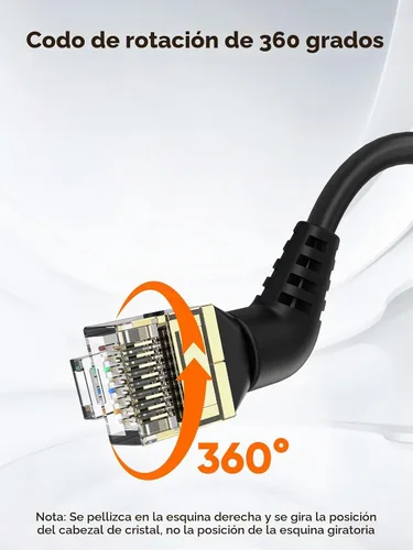 Vista 7 de CableCreation Cable Ethernet CAT8, cable de red LAN CAT8 de rotación de 360