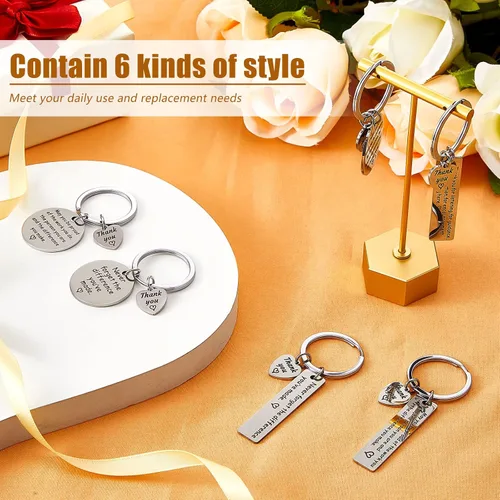 Vista 4 de Thank You Gifts Appreciation Keychain Make a Difference Keychain Employee Appreciation Gifts Thank You Keychain