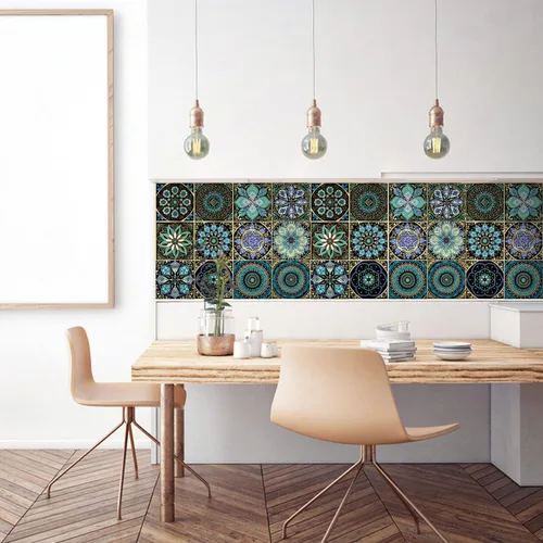 Vista 3 de 24 calcomanías para azulejos de despegar y pegar, decoración de bricolaje, calcomanías de azulejos de 4 x 4 en muro, impermeables, autoadhesivas