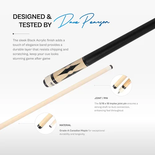 Vista 2 de PEARSON Cues Player Series Pool Cue Maple Wood Cue Stick in Multiple Colors, Low-Deflection Shaft, 5/16-18 Joint – Professional Billiard Stick &
