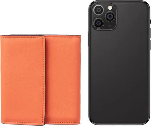 Vista 2 de Travelambo Cartera pequeña y compacta con bloqueo RFID para tarjetas de crédito, monedero de bolsillo para mujer