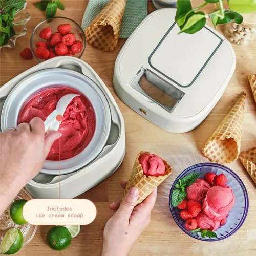 Vista 7 de Máquina eléctrica de helados de 1.5 cuartos de galón con pantalla táctil, temporizador digital, helados caseros, máquina de helado y sorbete