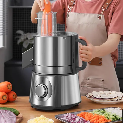 Vista 7 de Anatole Cortador eléctrico de verduras de acero inoxidable, procesador de alimentos de 16 tazas, 300 W, picador comercial de verduras, cortador