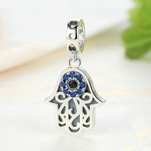 Vista 2 de Abalorio de plata de ley 925 con diseño de Hamsa para pulsera Pandora plata de ley Plateado YC-36543561
