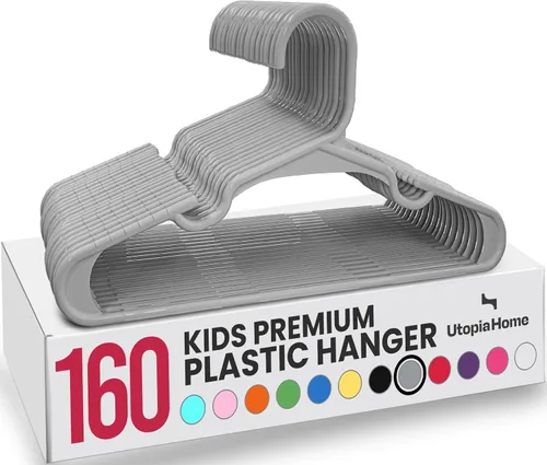 Vista 49 de Utopia Home - Perchas para niños, paquete de 20 perchas para armario de bebé de 11.5 pulgadas, color rosa bebé Perchas de plástico para bebés Se