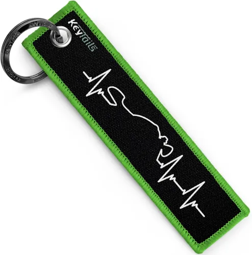 Vista 10 de KEYTAILS Llaveros, Etiqueta de Llave de Calidad Premium para Motocicleta, Coche, Scooter, ATV, UTV [Aventura, Deporte Dual - Latido del Corazón]