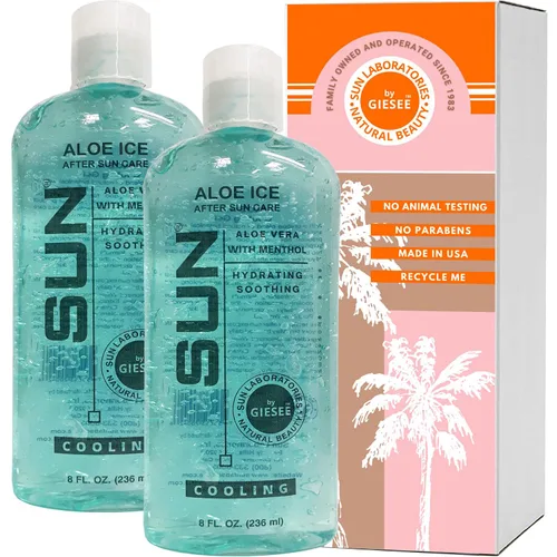 Vista 10 de Sun Laboratories by Giesee Gel de hielo de aloe vera, gel de aloe vera orgánico puro, loción para después del sol con aloe para aliviar quemaduras
