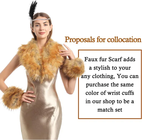 Vista 7 de Soul Young Faux Fur - Cuello Calentador para mujer, Bufanda