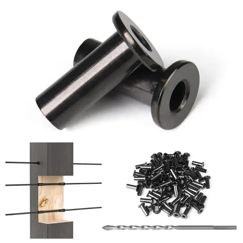 Vista 6 de Muzata Paquete de 50 fundas protectoras de acero inoxidable T316 de 1/8 pulgadas, 5/32 pulgadas, 3/16 pulgadas, para postes de madera, CR88 Deck