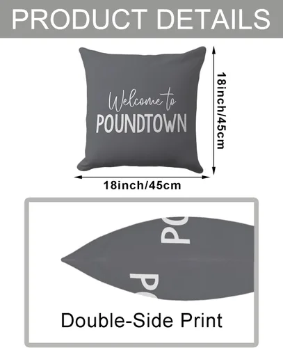 Vista 6 de Divertida funda de almohada de bienvenida a Pound-Town, divertida decoración de almohada con temática de pareja para el hogar, boda, regalos