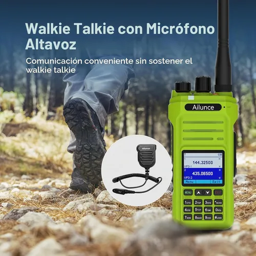 Vista 9 de Retevis Ailunce HA1G GMRS Radio de mano, radio de 2 vías con micrófono