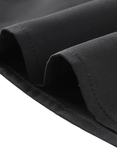 Vista 5 de Allegra K Blusa de verano con cuello de solapa para mujer, camisa de manga corta con botones Negro