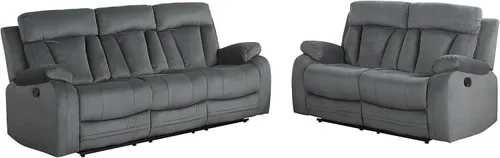 Vista 19 de Blackjack Furniture Elton - Juego de sofá y sofá biplaza de microfibra de 2 piezas con soporte lumbar, acolchado adicional y mecanismo de Beige