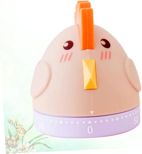 Vista 4 de LIFKOME Lindo temporizador de cocina con temporizador mecánico de pollo para niños, temporizador de 60 minutos de cuerda para huevos para gestión