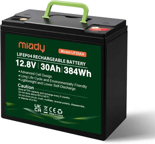 Vista 8 de Miady Batería LiFePO4 de litio de 12 V 15 Ah, batería recargable de ciclo profundo de más de 3000 para UPS pequeños, buscador de peces, ruedas