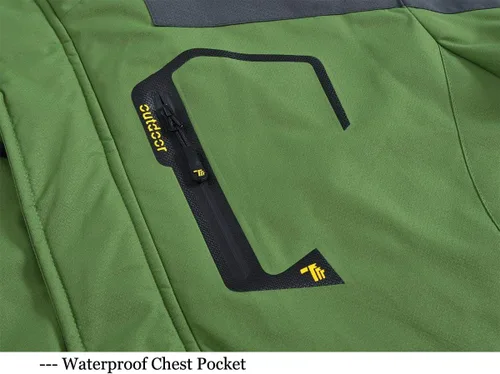 Vista 6 de Rdruko Chaqueta de esquí para hombre, impermeable, forro polar, con capucha, para invierno, para exteriores