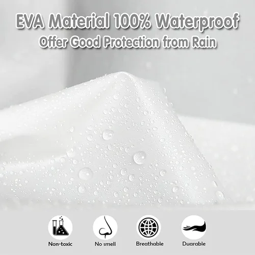 Vista 4 de Paquete de 2 chaquetas de lluvia reutilizables impermeables (EVA) transparentes, unisex, poncho de lluvia