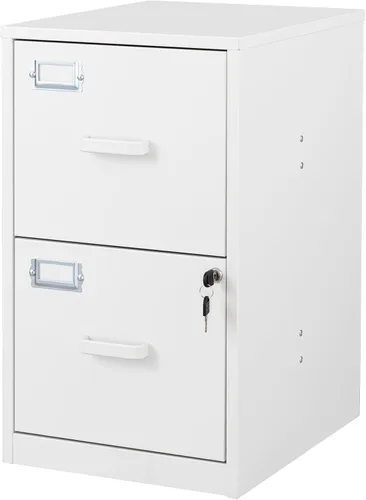 Vista 15 de BYNSOE - Archivador de 2 cajones con cerradura, archivador vertical de metal con ruedas, archivador móvil para oficina, hogar