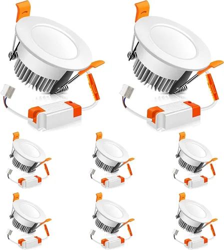 Vista 14 de LEDLightsWorld Iluminación empotrable LED regulable de 2 pulgadas, downlight, 3 W (equivalente a 35 W), luz blanca cálida de 3000 K, luz LED Negro