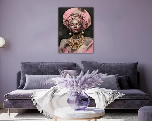 Vista 150 de Arte de pared afroamericano, decoración de rey y reina bailarín negro para sala de estar, arte de pareja de amor negro para dormitorio, lienzo