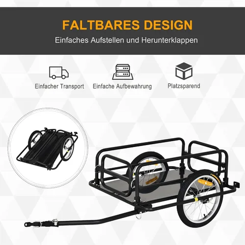 Vista 4 de Aosom – Remolque de carga/equipaje para bicicleta Wanderer, color negro