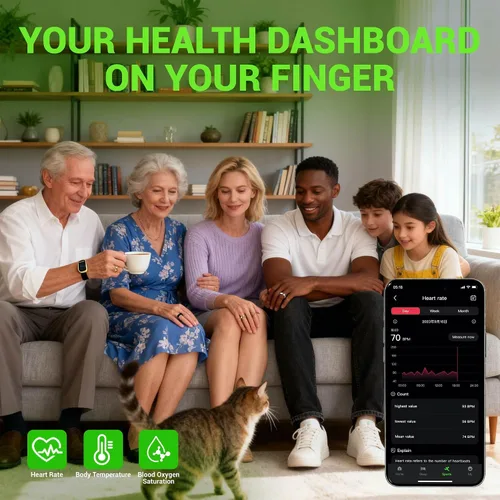 Vista 4 de Smart Ring - Rastreador gratuito de frecuencia cardíaca SpO2 y sueño Sin suscripción Rastreador de fitness impermeable IP68 Monitor