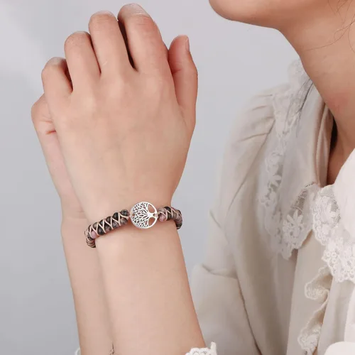 Vista 2 de Regalos para mujeres, pulseras para madre árbol de la vida, pulsera de cuentas para mamá, novio, madre, suegra, pulsera de piedra natural, pulseras