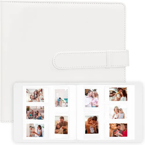 Vista 12 de Veicevol Álbum de fotos de 360 bolsillos para cámara Fujifilm Instax Mini, álbum para fotos Polaroid, cubierta de cuero, álbum de fotos para cámara