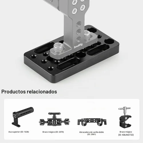 Vista 4 de SMALLRIG Placa de conmutación para cámara Easy Plate para bloques de riel, colas de milano y varillas cortas - Versión más larga - 1598