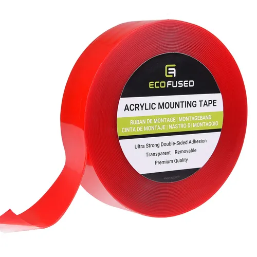 Vista 5 de Eco-Fused Cinta de montaje acrílica, 1/4 pulgadas x 12.6 yardas, adherencia ultra fuerte de doble cara, transparente, extraíble, todo