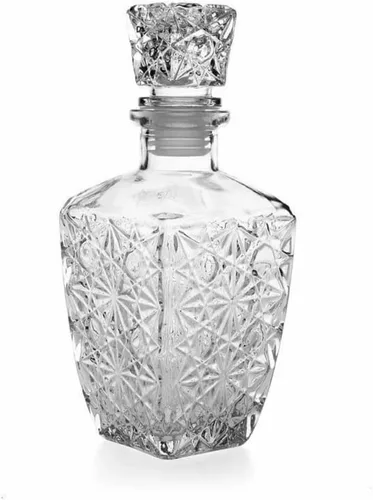 Vista 2 de Anso Decantador de cristal de cristal para whisky, dispensador de botellas, licor, vino, vodka, alcohol (8.5 fl oz)