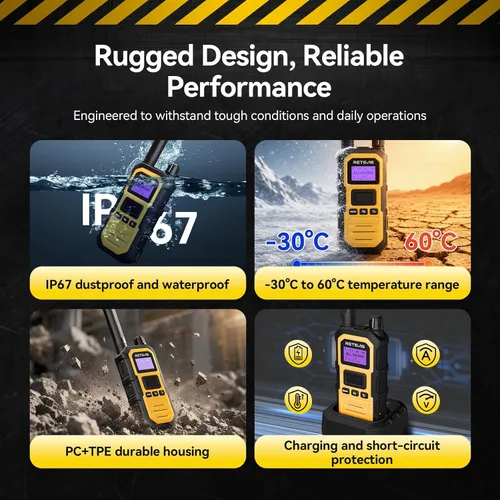 Vista 5 de Retevis Radios bidireccionales RB48D DMR de largo alcance, Walkie Talkies