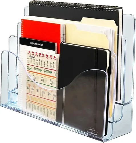 Vista 2 de Azar Displays 250099-3PK Soporte organizador de pared de escritorio de tres niveles para archivos y folletos con divisores, soporte de exhibición