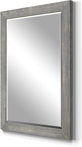 Vista 5 de Wexford Home Espejo rústico gris, espejo de pared rectangular con marco de madera desgastada para decoración del hogar, se puede colgar