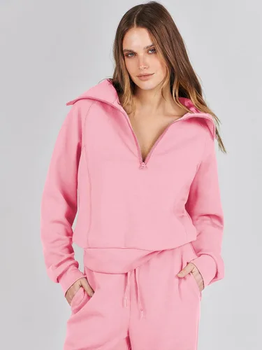 Vista 5 de ANRABESS Women 2 Piece Outfits Sweatsuit Set 2023 Fall Oversized Half Zip Sweatshirt Wide Leg Sweatpant Lounge Set Tracksuit