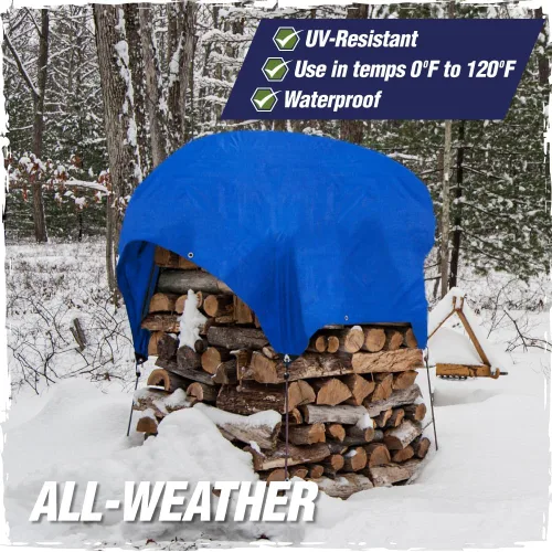 Vista 3 de RUGGED RHINO Lona resistente 100% impermeable para todo tipo de clima, lonas resistentes a la temperatura UV de 5 mil, cubierta multiusos de alta
