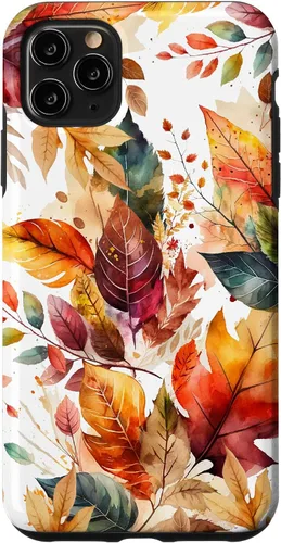 Vista 13 de Funda para iPhone 16 Aesthetic Autumn Fall Colorful Leaves Watercolor Art