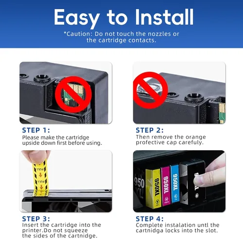Vista 5 de Paquete combinado de cartuchos de tinta 950XL y 951XL (paquete de 4, BK, CMY) de repuesto para cartuchos de tinta HP 950 951, paquete combinado