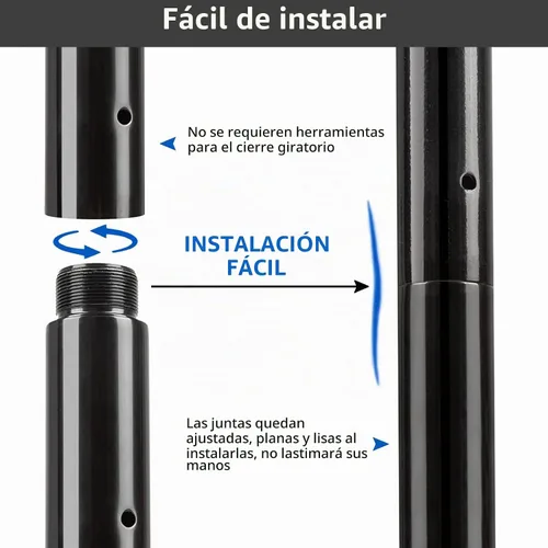 Vista 5 de PRIOR FITNESS Extensión de poste para poste de baile de 45 mm 125/250/500 mm o 5"/10"/20" Tubo de accesorios de acero inoxidable para conectar poste