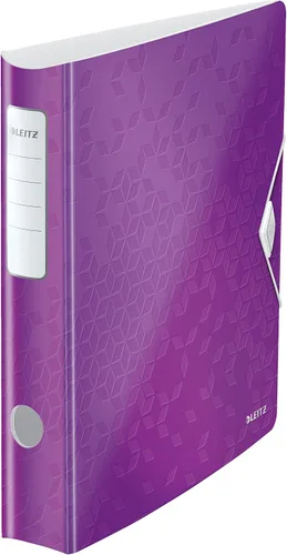 Vista 14 de LEITZ 11060036 – Archivo de palanca Polyfoam 180º Curvo con Cierre de Goma Active Wow DIN A4 2.953 in Azul Metálico