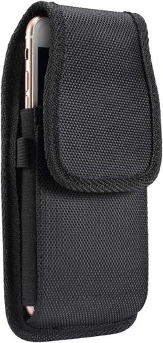 Vista 2 de Funda vertical de nailon para teléfono celular con clip para cinturón de metal, funda para iPhone 16 Pro Max 15 14 Pro Max Samsung Galaxy S25 Ultra